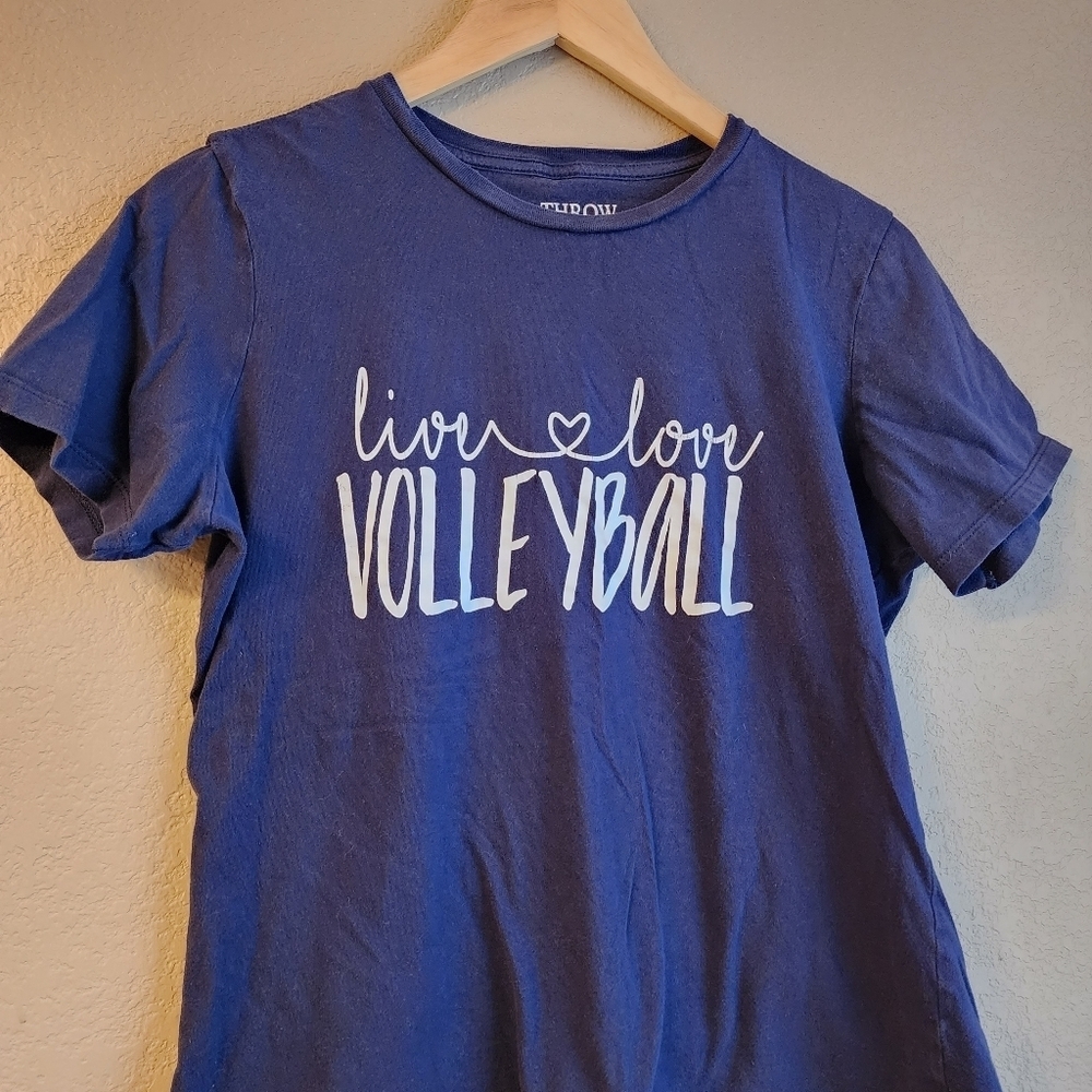 Live love volleyball navy blue short sleeve shirt Size M - Picture 3 of 6